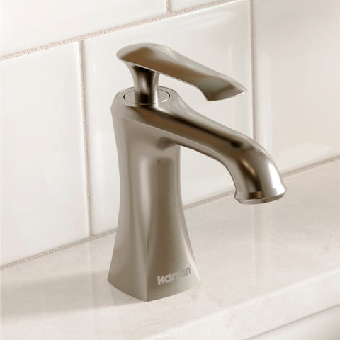 Karran Woodburn 1.2 GPM Single Lever Handle Lead-free Brass ADA Bathroom Faucet, Basin, Stainless Steel, KBF410SS