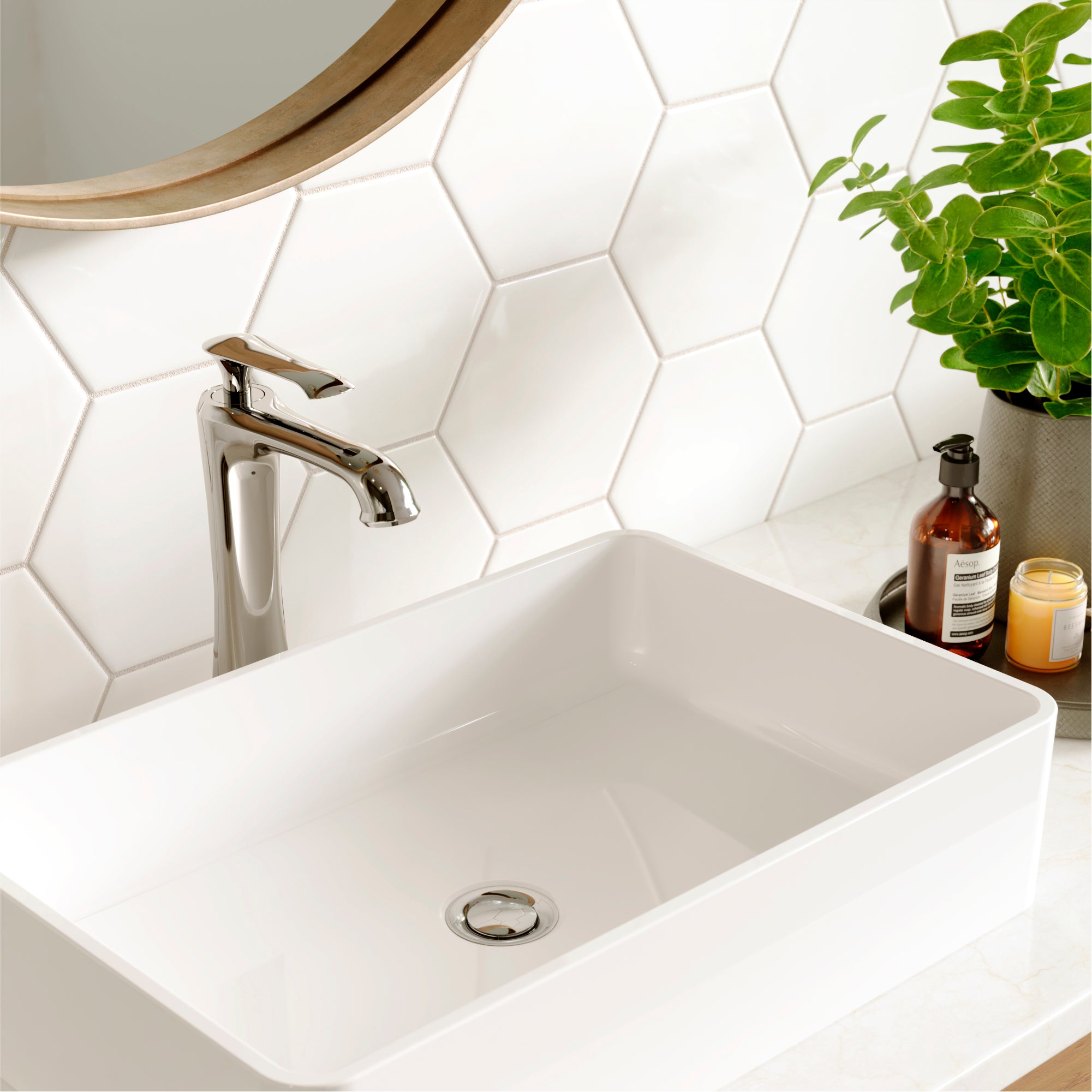 Karran Woodburn 1.2 GPM Single Lever Handle Lead-free Brass ADA Bathroom Faucet, Vessel, Chrome, KBF412C
