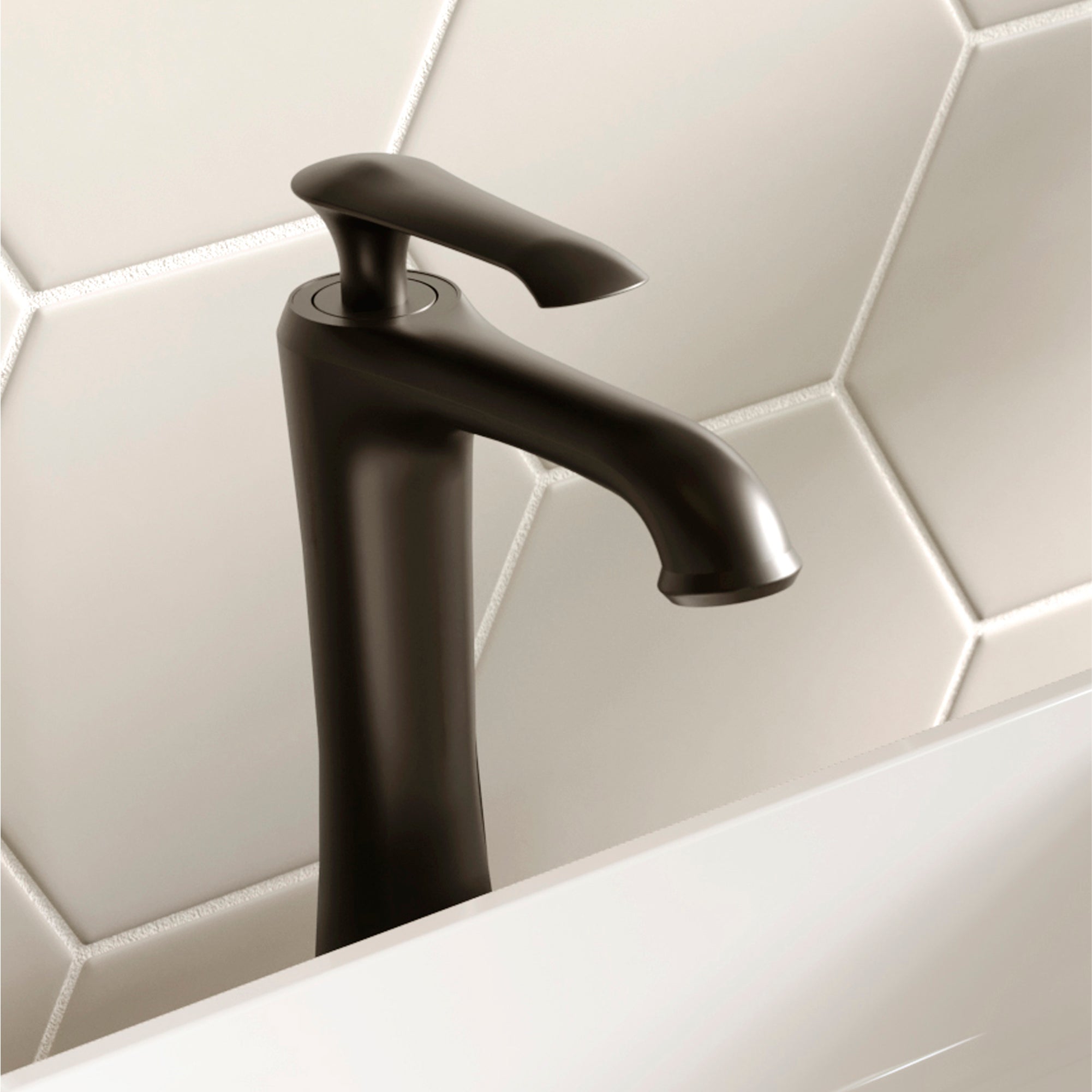 Karran Woodburn 1.2 GPM Single Lever Handle Lead-free Brass ADA Bathroom Faucet, Vessel, Matte Black, KBF412MB