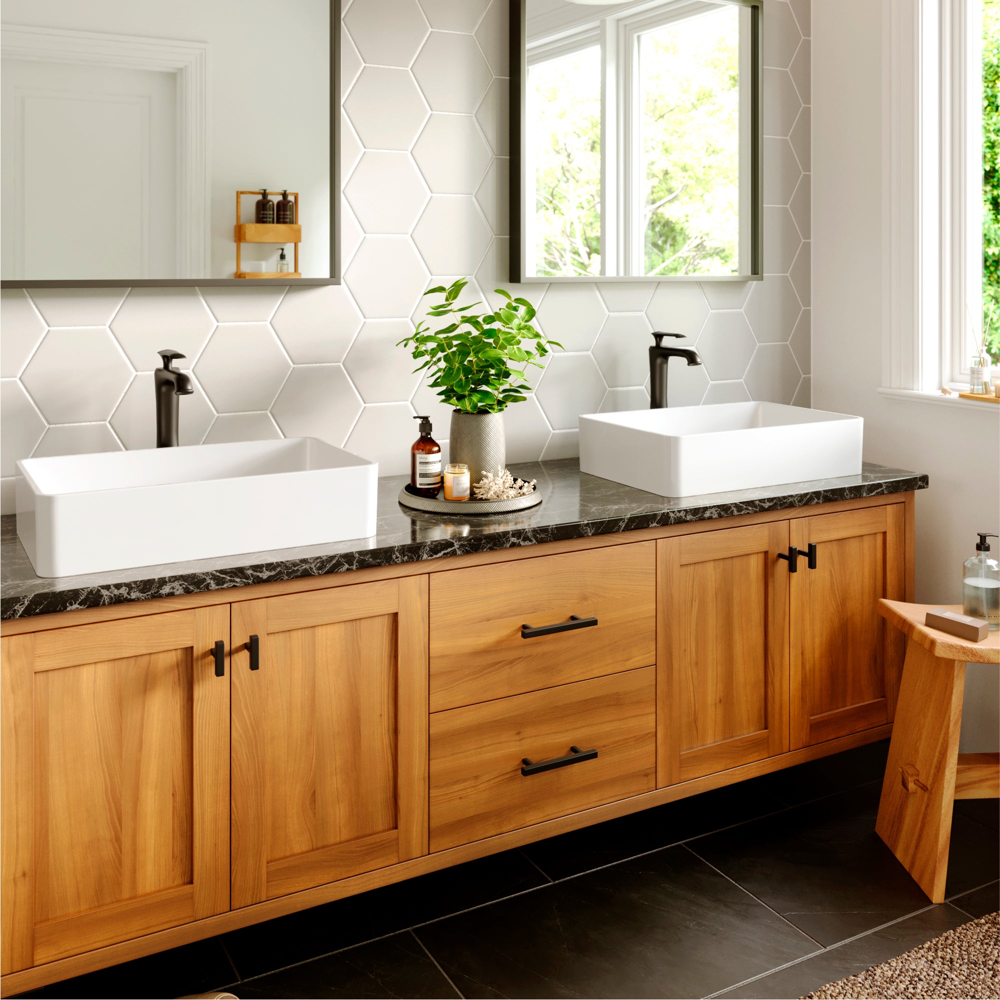 Karran Woodburn 1.2 GPM Single Lever Handle Lead-free Brass ADA Bathroom Faucet, Vessel, Matte Black, KBF412MB