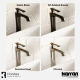 Karran Woodburn 1.2 GPM Single Lever Handle Lead-free Brass ADA Bathroom Faucet, Vessel, Matte Black, KBF412MB