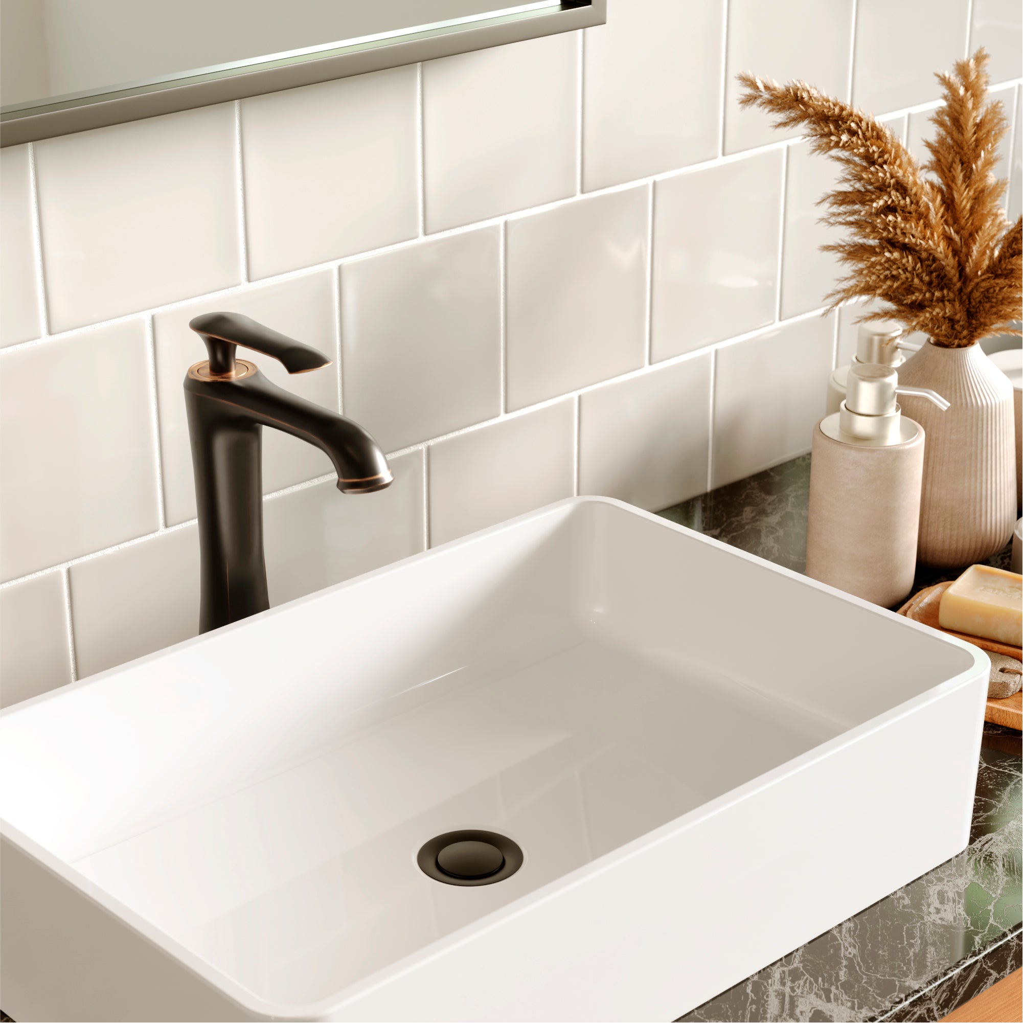 Karran Woodburn 1.2 GPM Single Lever Handle Lead-free Brass ADA Bathroom Faucet, Vessel, Oil Rubbed Bronze, KBF412ORB