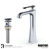 Karran Woodburn 1.2 GPM Single Lever Handle Lead-free Brass ADA Bathroom Faucet, Vessel, Stainless Steel, KBF412SS