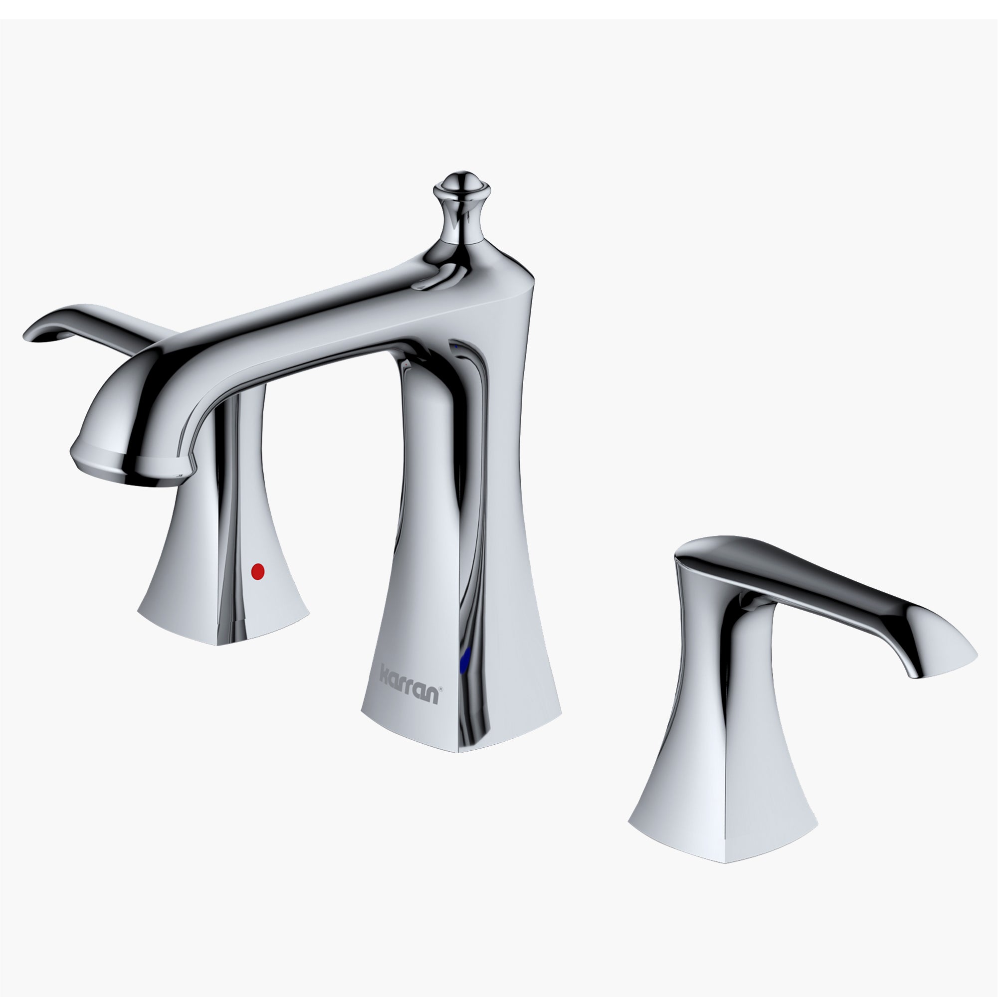 Karran Woodburn 1.2 GPM Double Lever Handle Lead-free Brass ADA Bathroom Faucet, Widespread, Chrome, KBF414C