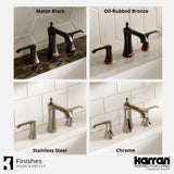 Karran Woodburn 1.2 GPM Double Lever Handle Lead-free Brass ADA Bathroom Faucet, Widespread, Matte Black, KBF414MB