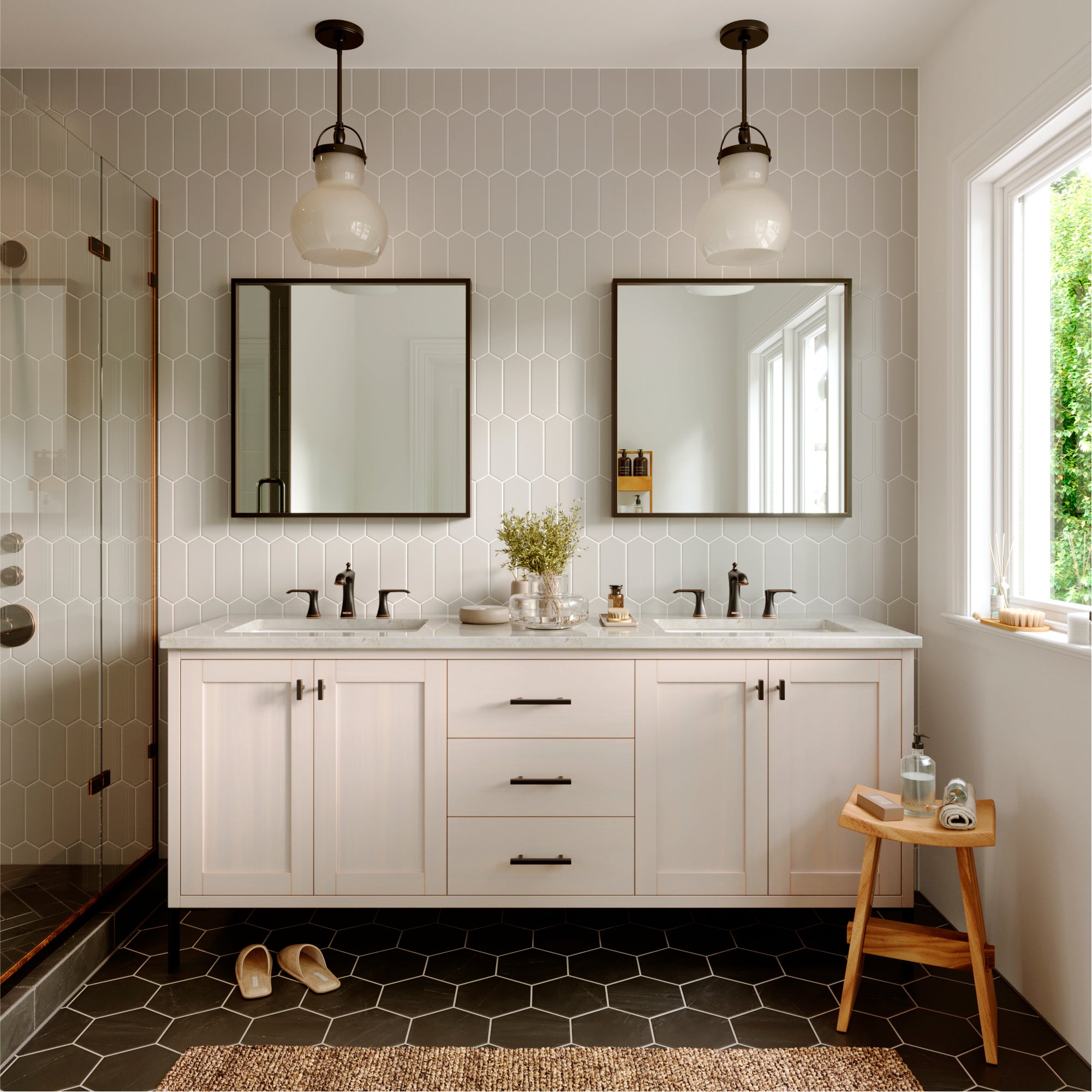 Karran Woodburn 1.2 GPM Double Lever Handle Lead-free Brass ADA Bathroom Faucet, Widespread, Oil Rubbed Bronze, KBF414ORB