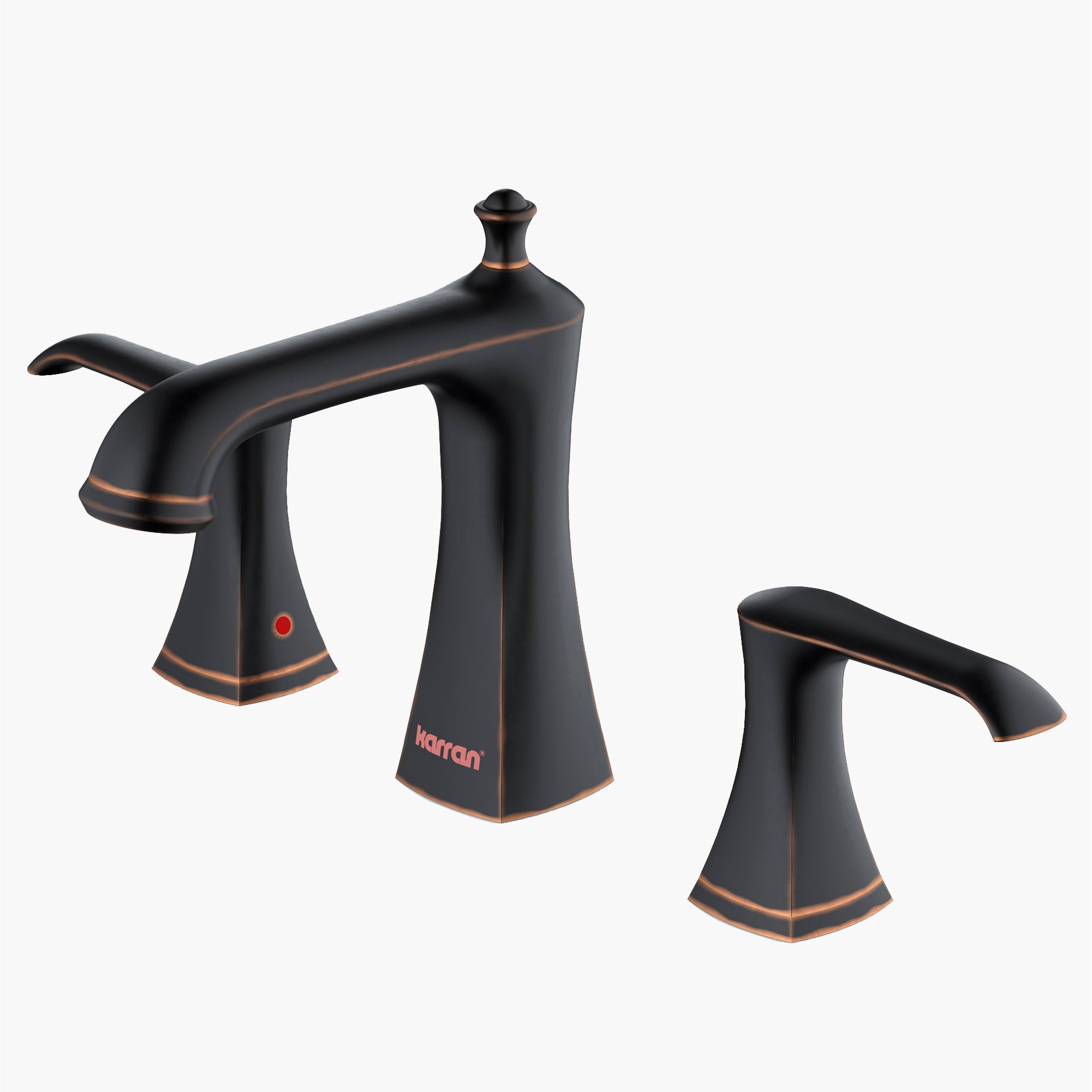 Karran Woodburn 1.2 GPM Double Lever Handle Lead-free Brass ADA Bathroom Faucet, Widespread, Oil Rubbed Bronze, KBF414ORB