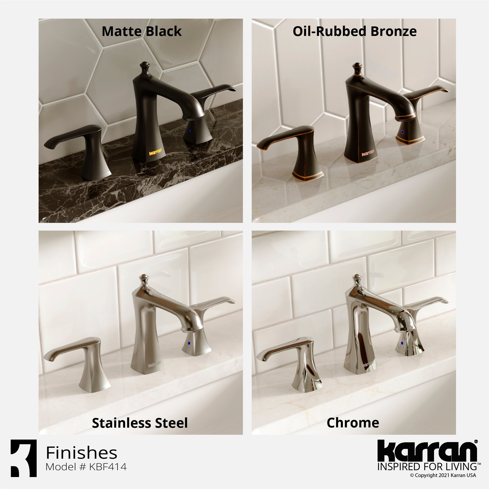 Karran Woodburn 1.2 GPM Double Lever Handle Lead-free Brass ADA Bathroom Faucet, Widespread, Oil Rubbed Bronze, KBF414ORB