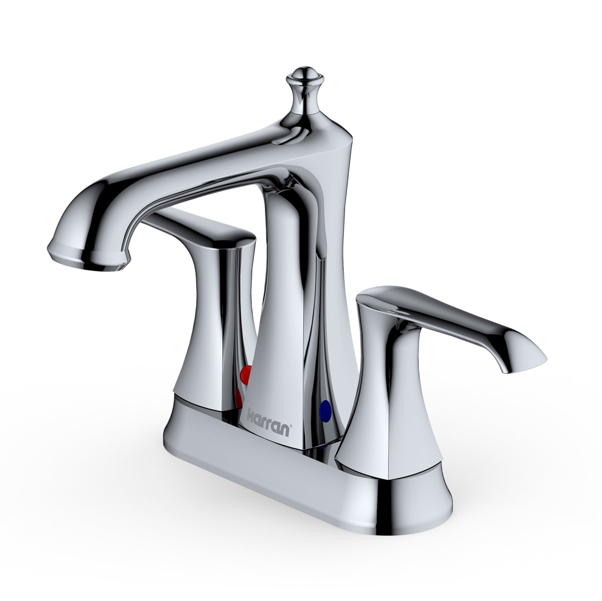 Karran Woodburn 1.2 GPM Double Lever Handle Lead-free Brass ADA Bathroom Faucet, Centerset, Chrome, KBF416C