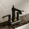 Karran Woodburn 1.2 GPM Double Lever Handle Lead-free Brass ADA Bathroom Faucet, Centerset, Matte Black, KBF416MB