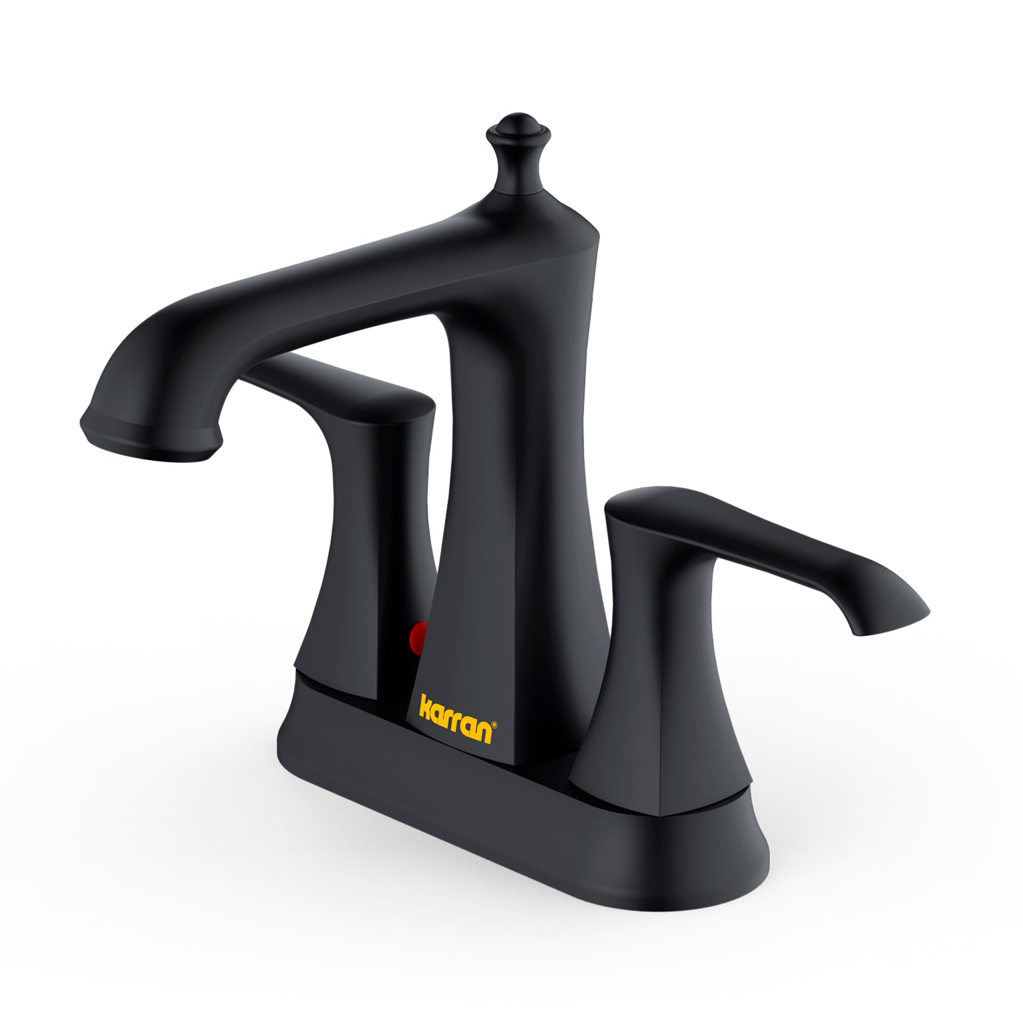 Karran Woodburn 1.2 GPM Double Lever Handle Lead-free Brass ADA Bathroom Faucet, Centerset, Matte Black, KBF416MB