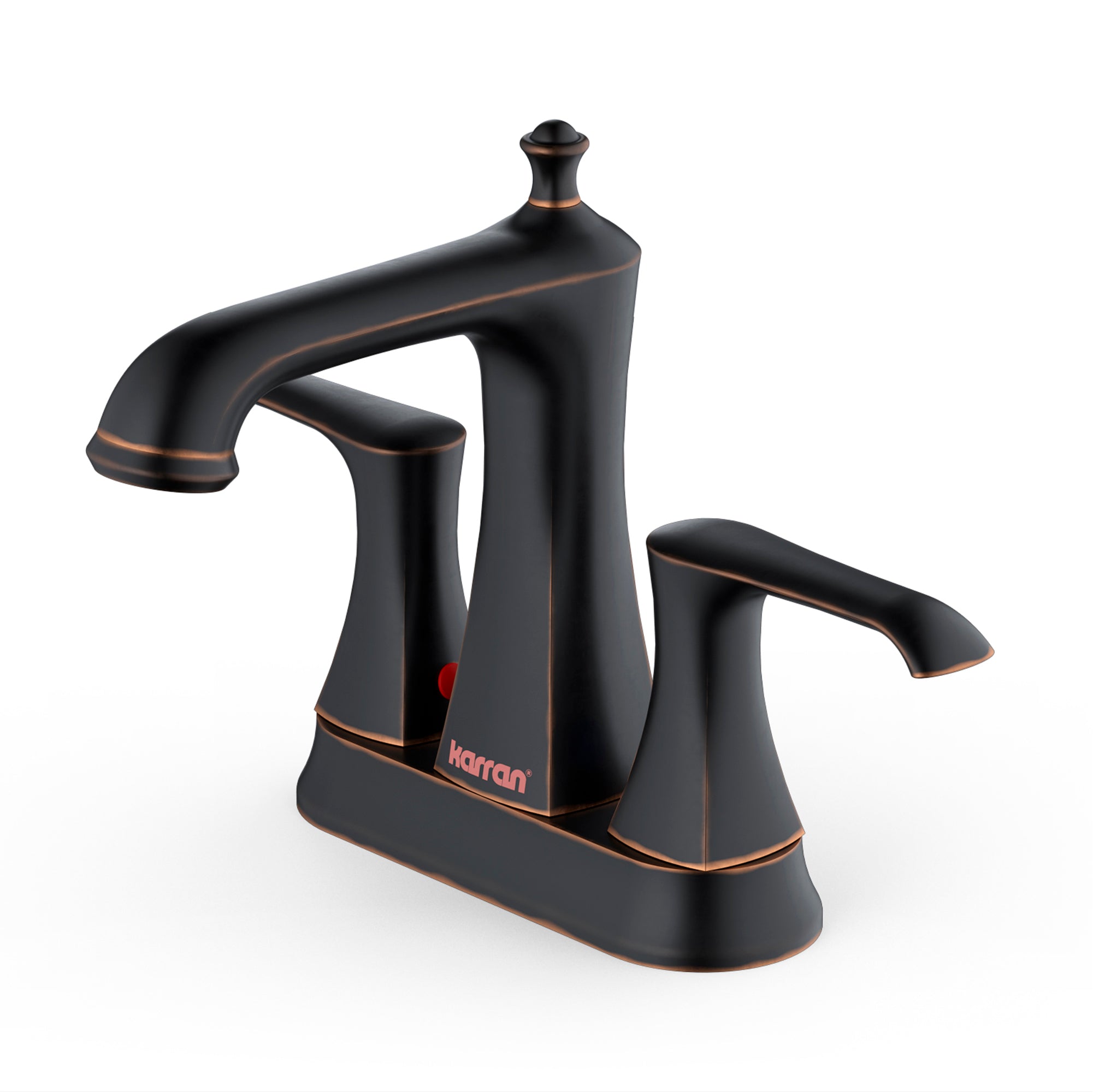 Karran Woodburn 1.2 GPM Double Lever Handle Lead-free Brass ADA Bathroom Faucet, Centerset, Oil Rubbed Bronze, KBF416ORB