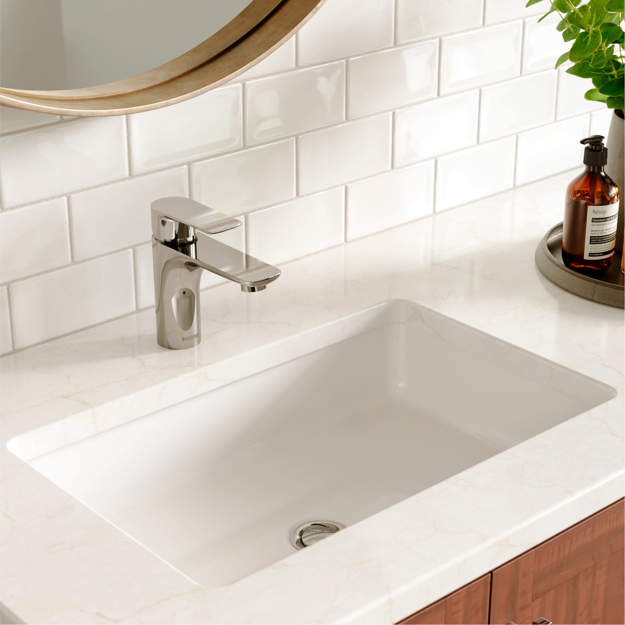 Karran Kayes 1.2 GPM Single Lever Handle Lead-free Brass ADA Bathroom Faucet, Basin, Chrome, KBF420C