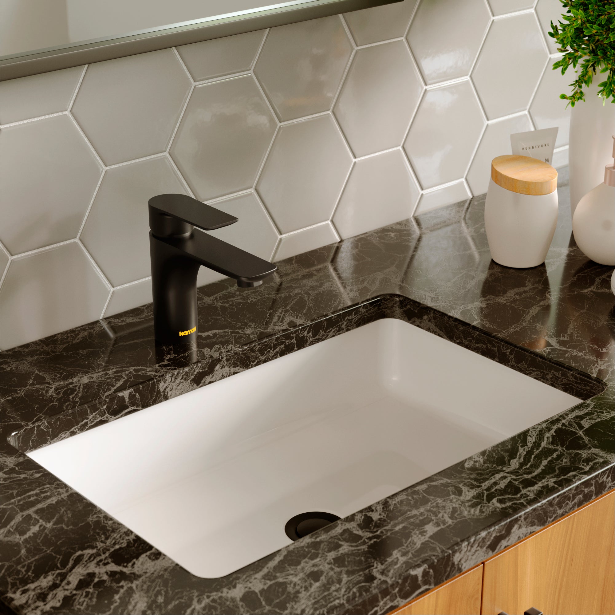 Karran Kayes 1.2 GPM Single Lever Handle Lead-free Brass ADA Bathroom Faucet, Basin, Matte Black, KBF420MB