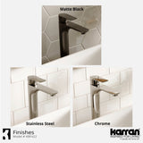 Karran Kayes 1.2 GPM Single Lever Handle Lead-free Brass ADA Bathroom Faucet, Vessel, Stainless Steel, KBF422SS