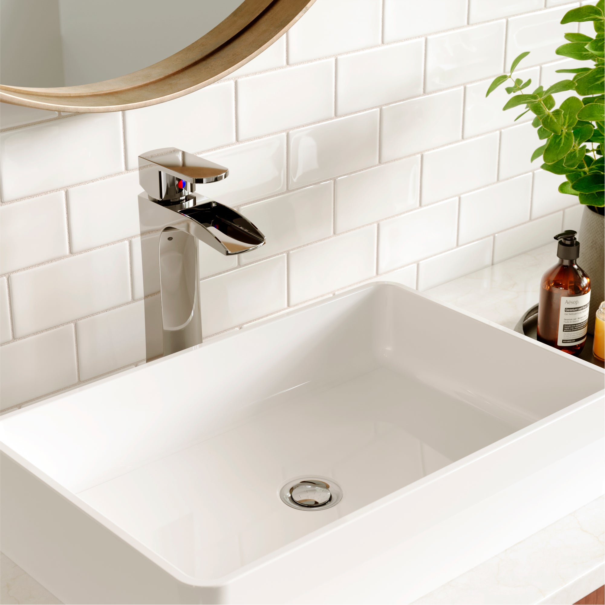 Karran Kassel 1.2 GPM Single Lever Handle Lead-free Brass ADA Bathroom Faucet, Vessel, Chrome, KBF442C