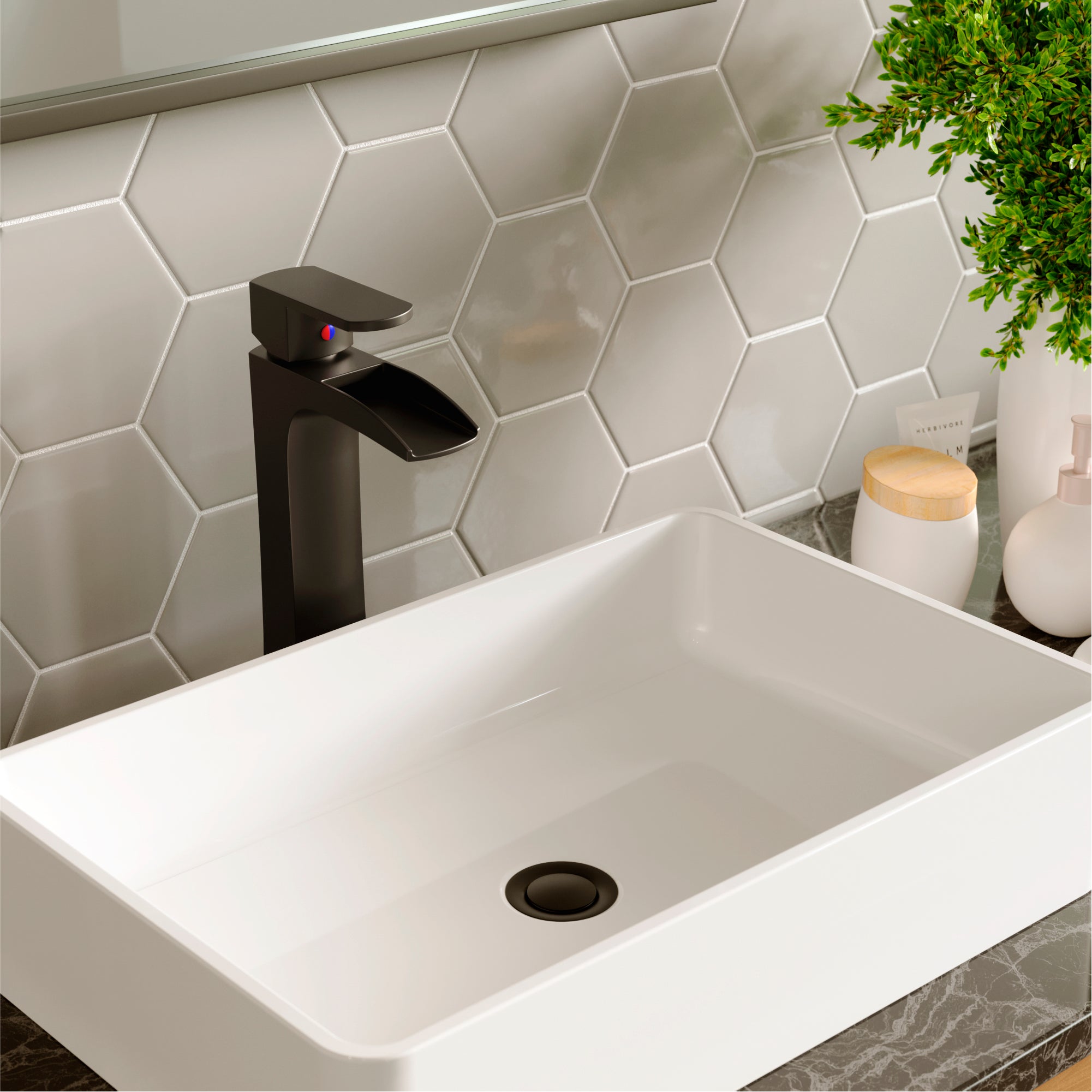Karran Kassel 1.2 GPM Single Lever Handle Lead-free Brass ADA Bathroom Faucet, Vessel, Matte Black, KBF442MB