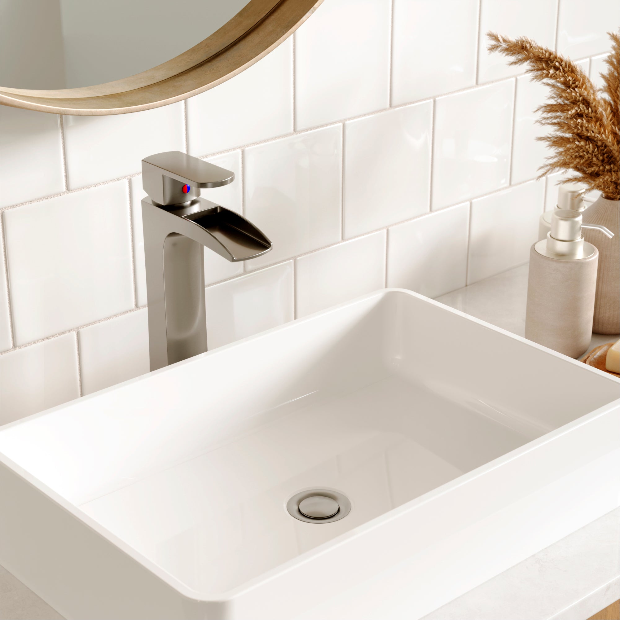 Karran Kassel 1.2 GPM Single Lever Handle Lead-free Brass ADA Bathroom Faucet, Vessel, Stainless Steel, KBF442SS