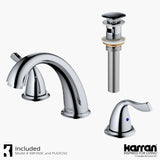Karran Fulham 1.2 GPM Double Lever Handle Lead-free Brass ADA Bathroom Faucet, Widespread, Chrome, KBF450C