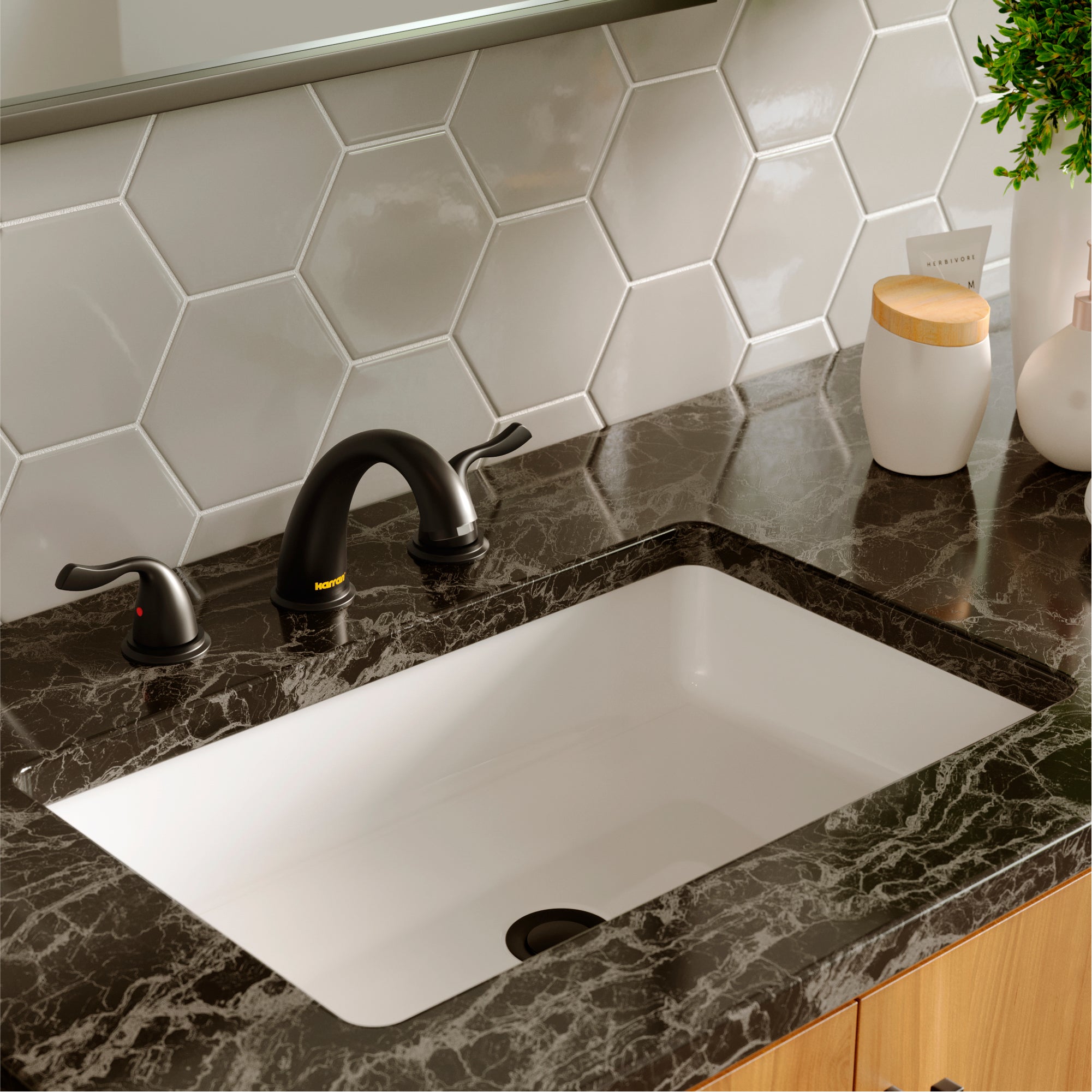Karran Fulham 1.2 GPM Double Lever Handle Lead-free Brass ADA Bathroom Faucet, Widespread, Matte Black, KBF450MB
