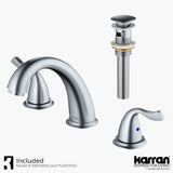 Karran Fulham 1.2 GPM Double Lever Handle Lead-free Brass ADA Bathroom Faucet, Widespread, Stainless Steel, KBF450SS