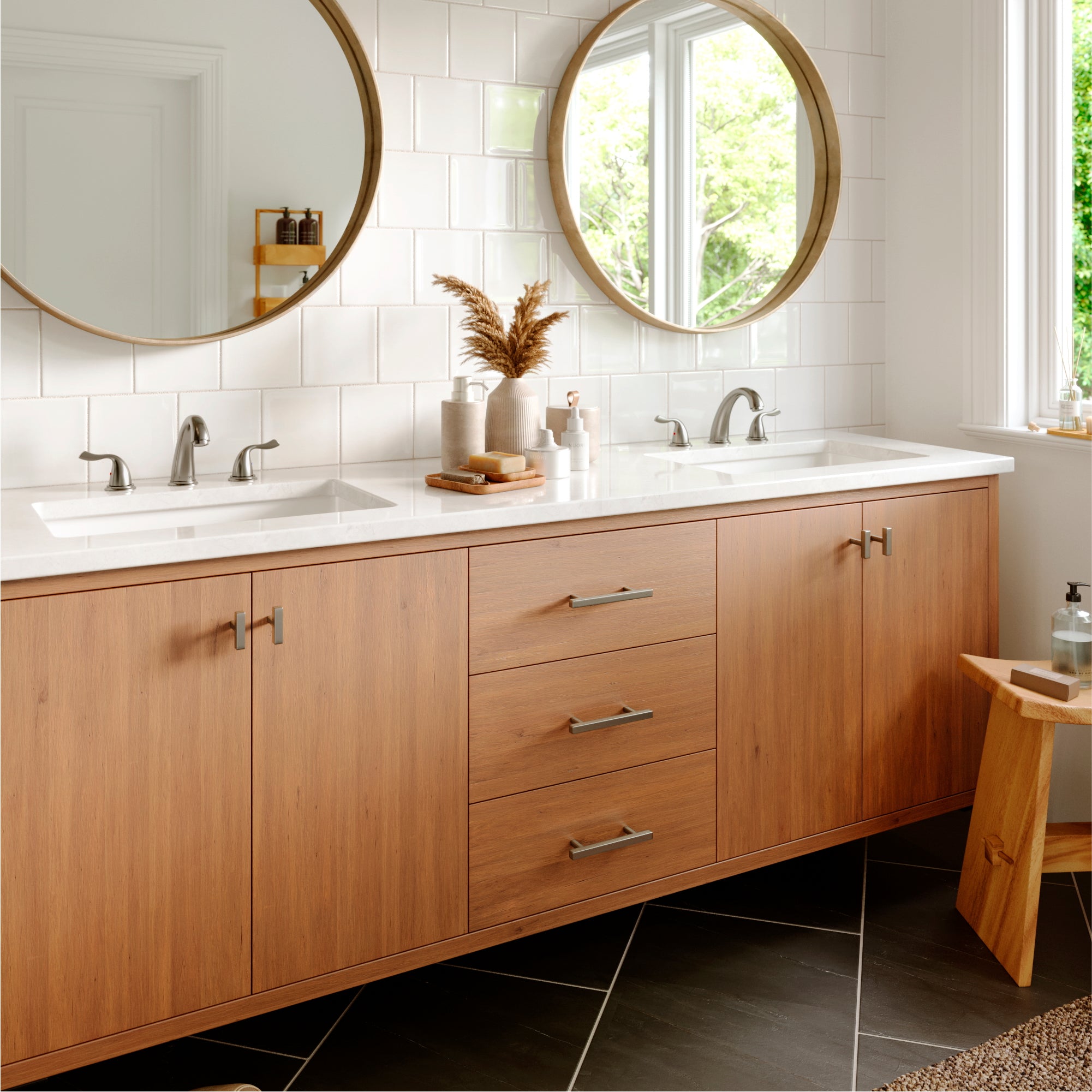 Karran Fulham 1.2 GPM Double Lever Handle Lead-free Brass ADA Bathroom Faucet, Widespread, Stainless Steel, KBF450SS