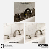 Karran Fulham 1.2 GPM Double Lever Handle Lead-free Brass ADA Bathroom Faucet, Widespread, Stainless Steel, KBF450SS