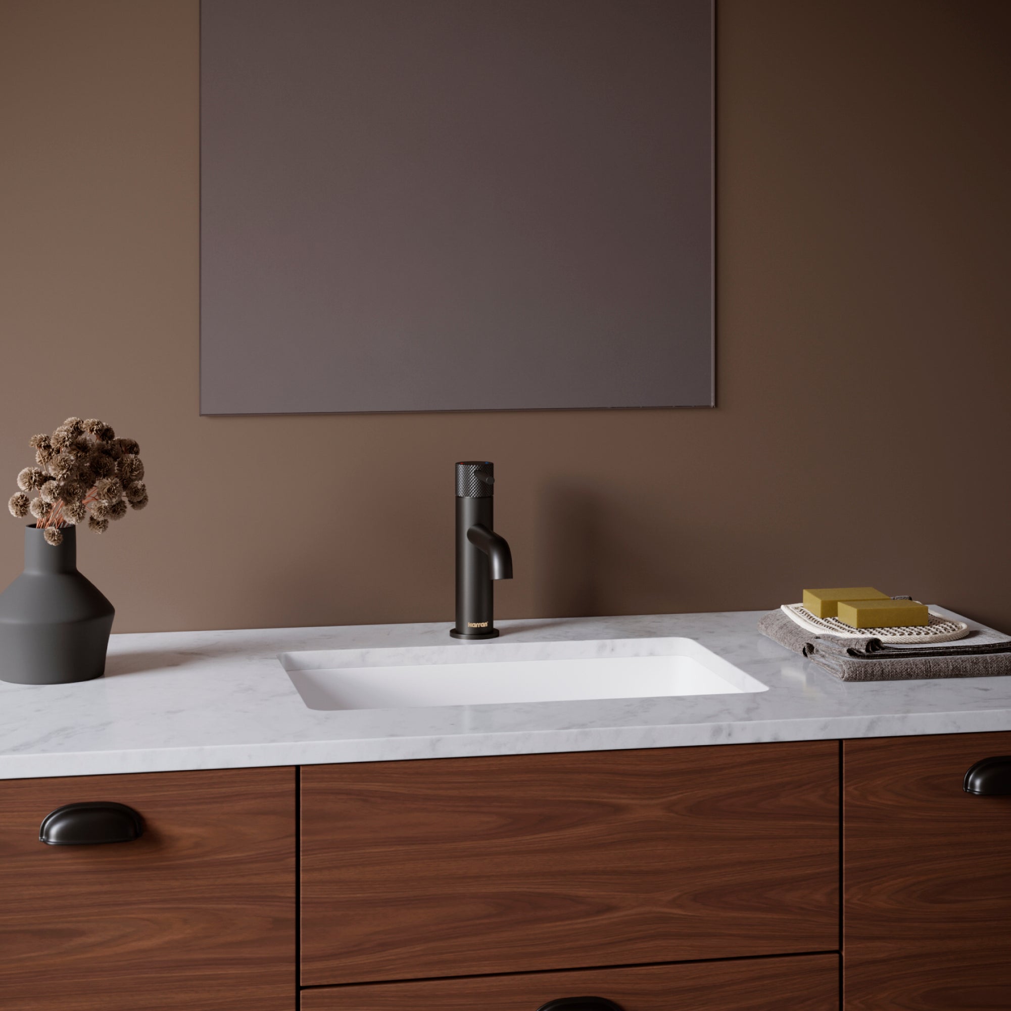 Karran Tryst 1.2 GPM Single Lever Handle Lead-free Brass ADA Bathroom Faucet, Basin, Matte Black, KBF460MB