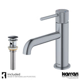 Karran Tryst 1.2 GPM Single Lever Handle Lead-free Brass ADA Bathroom Faucet, Basin, Stainless Steel, KBF460SS