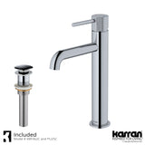 Karran Tryst 1.2 GPM Single Lever Handle Lead-free Brass ADA Bathroom Faucet, Vessel, Chrome, KBF462C