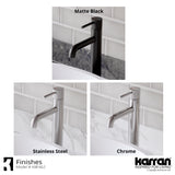 Karran Tryst 1.2 GPM Single Lever Handle Lead-free Brass ADA Bathroom Faucet, Vessel, Stainless Steel, KBF462SS