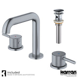 Karran Tryst 1.2 GPM Double Lever Handle Lead-free Brass ADA Bathroom Faucet, Widespread, Stainless Steel, KBF464SS