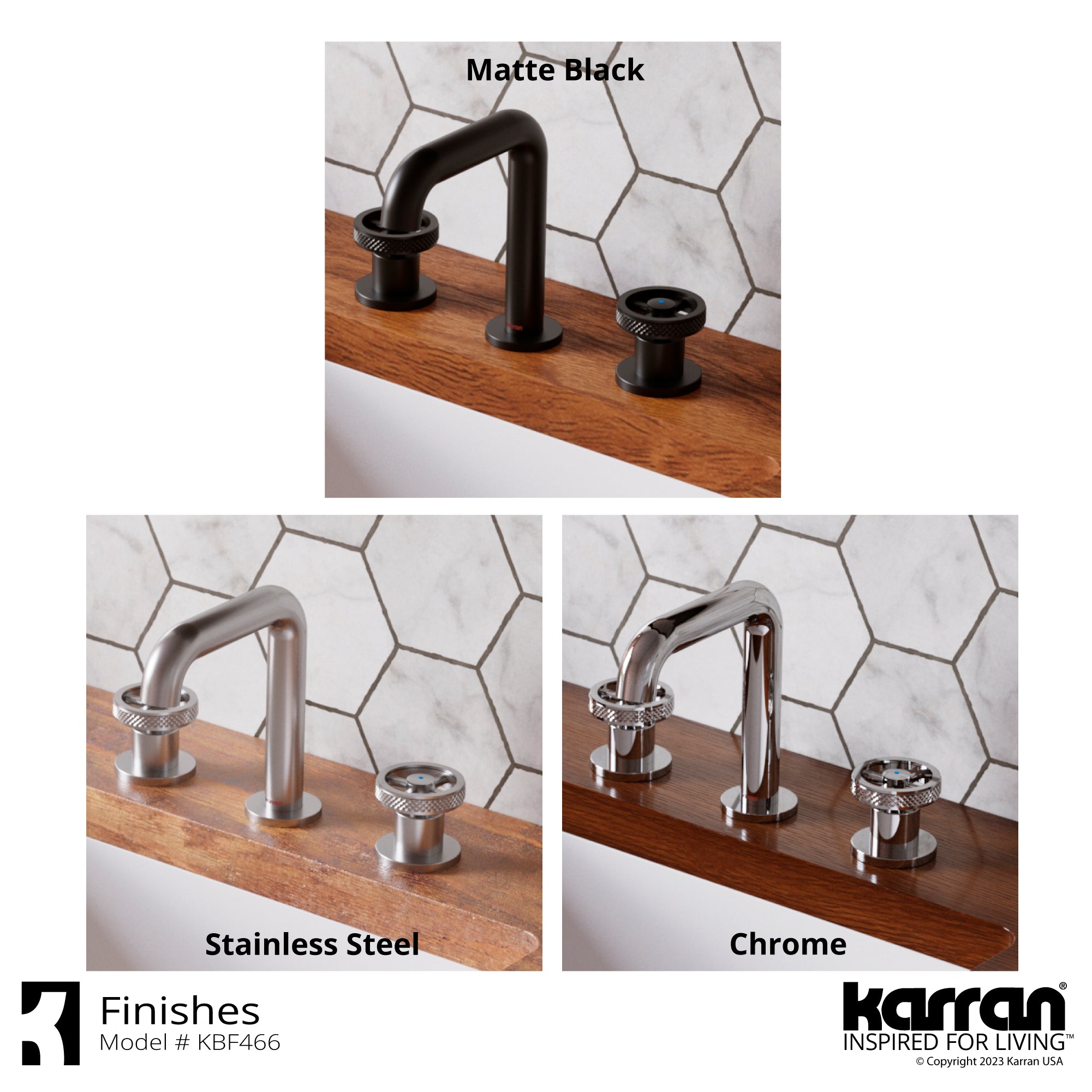 Karran Tryst 1.2 GPM Double Lever Handle Lead-free Brass Bathroom Faucet, Widespread, Chrome, KBF466C