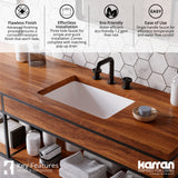 Karran Tryst 1.2 GPM Double Lever Handle Lead-free Brass Bathroom Faucet, Widespread, Matte Black, KBF466MB