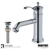 Karran Vineyard 1.2 GPM Single Lever Handle Lead-free Brass ADA Bathroom Faucet, Basin, Chrome, KBF470C