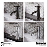 Karran Vineyard 1.2 GPM Single Lever Handle Lead-free Brass ADA Bathroom Faucet, Basin, Chrome, KBF470C