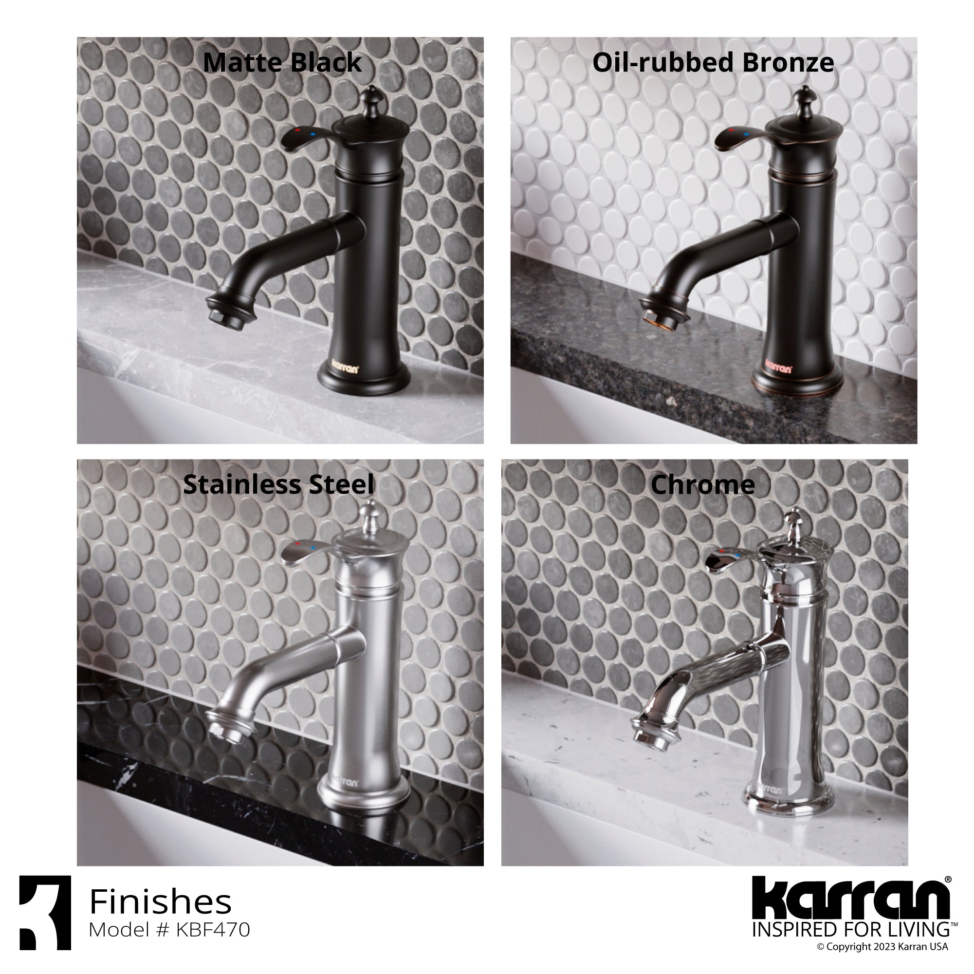 Karran Vineyard 1.2 GPM Single Lever Handle Lead-free Brass ADA Bathroom Faucet, Basin, Matte Black, KBF470MB