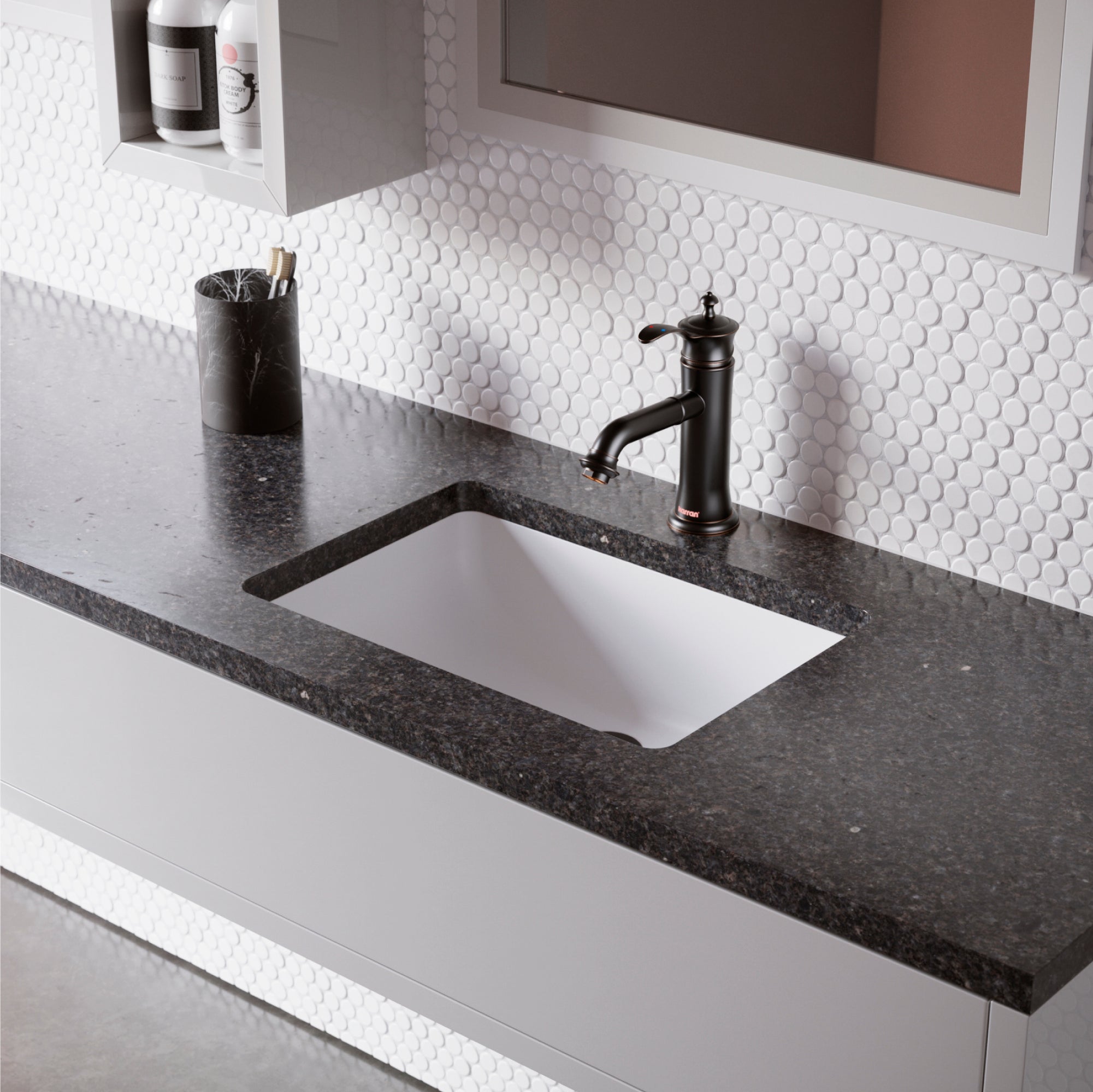 Karran Vineyard 1.2 GPM Single Lever Handle Lead-free Brass ADA Bathroom Faucet, Basin, Oil Rubbed Bronze, KBF470ORB