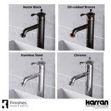 Karran Vineyard 1.2 GPM Single Lever Handle Lead-free Brass ADA Bathroom Faucet, Vessel, Chrome, KBF472C