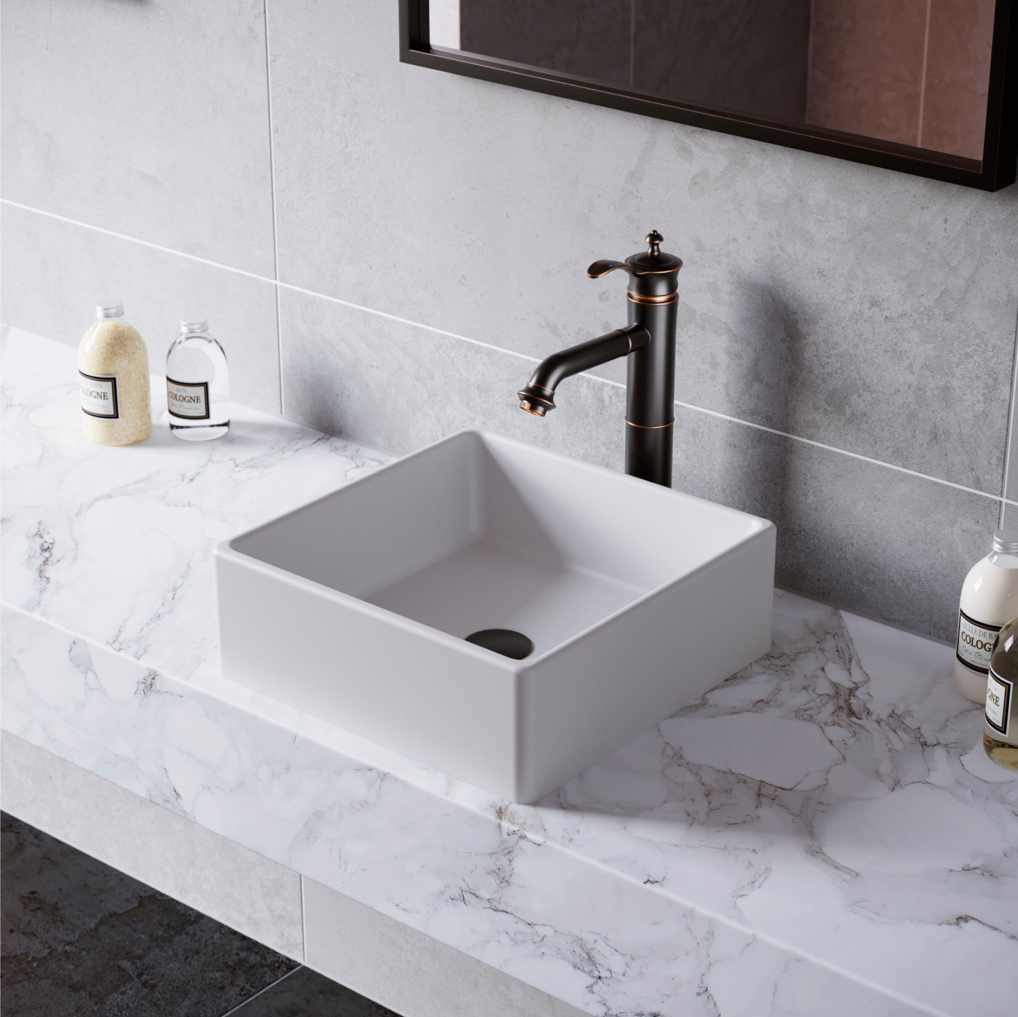 Karran Vineyard 1.2 GPM Single Lever Handle Lead-free Brass ADA Bathroom Faucet, Vessel, Oil Rubbed Bronze, KBF472ORB