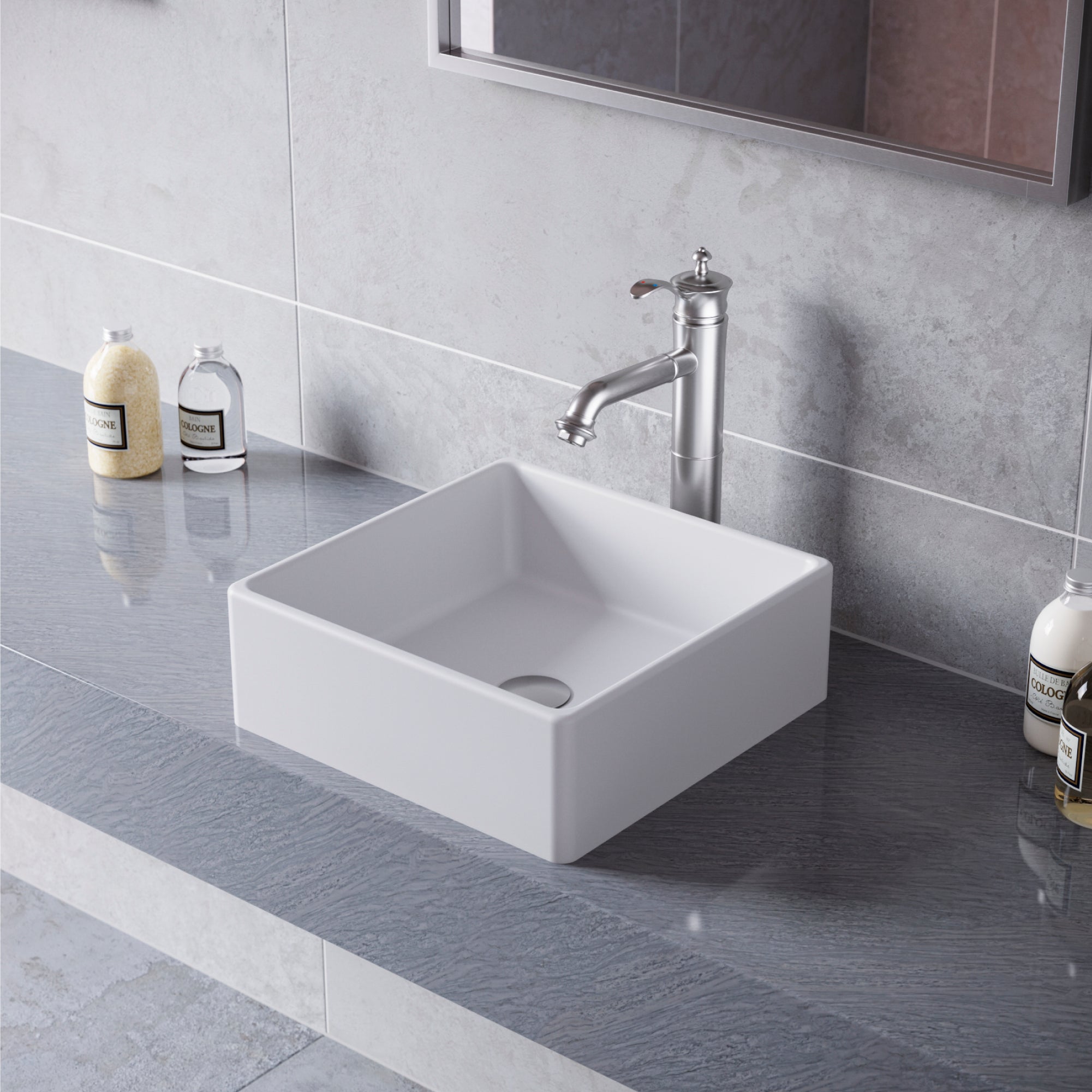 Karran Vineyard 1.2 GPM Single Lever Handle Lead-free Brass ADA Bathroom Faucet, Vessel, Stainless Steel, KBF472SS