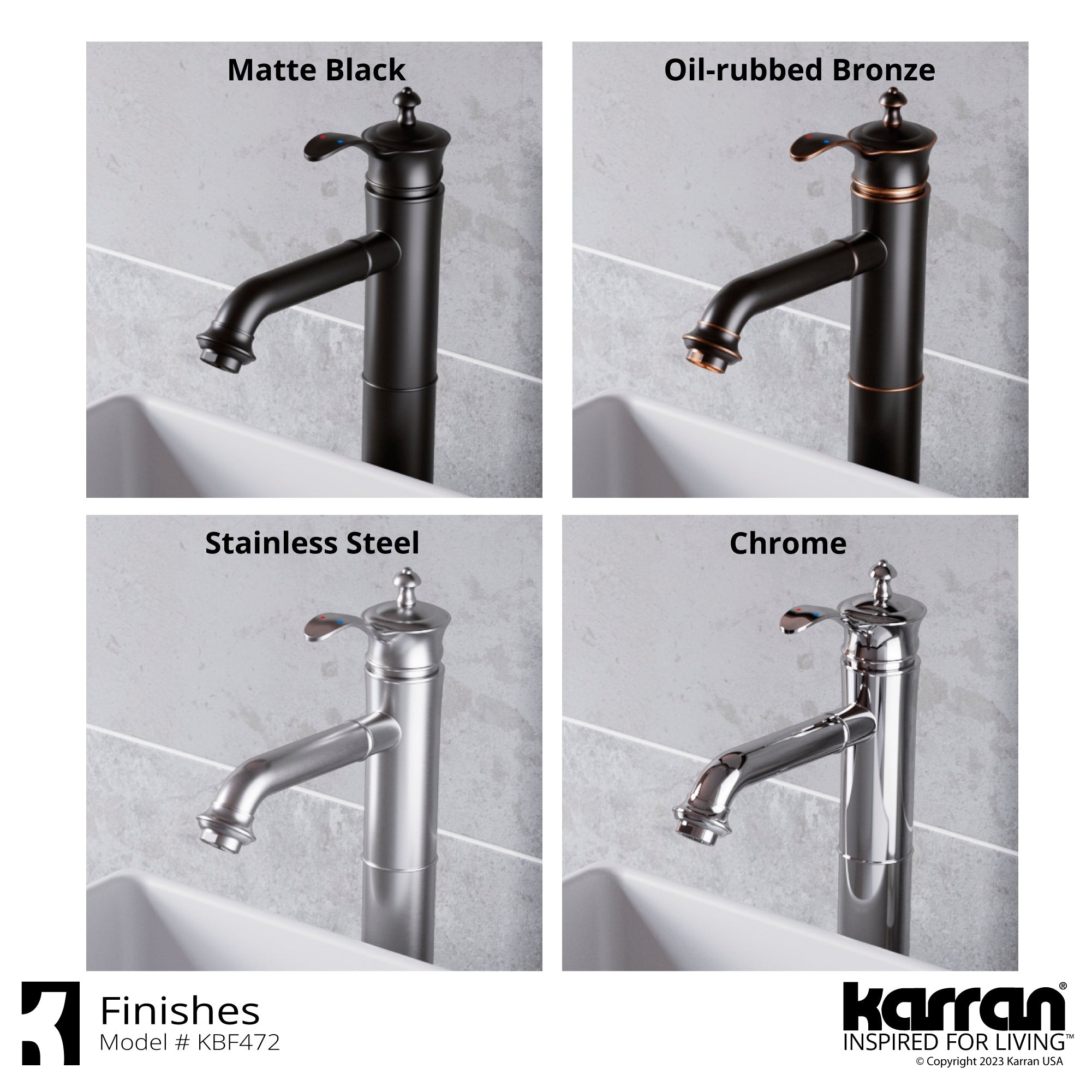 Karran Vineyard 1.2 GPM Single Lever Handle Lead-free Brass ADA Bathroom Faucet, Vessel, Stainless Steel, KBF472SS