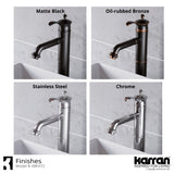 Karran Vineyard 1.2 GPM Single Lever Handle Lead-free Brass ADA Bathroom Faucet, Vessel, Stainless Steel, KBF472SS