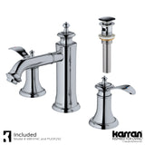 Karran Vineyard 1.2 GPM Double Lever Handle Lead-free Brass ADA Bathroom Faucet, Widespread, Chrome, KBF474C