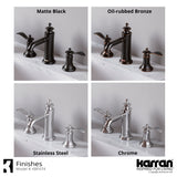 Karran Vineyard 1.2 GPM Double Lever Handle Lead-free Brass ADA Bathroom Faucet, Widespread, Chrome, KBF474C