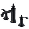 Karran Vineyard 1.2 GPM Double Lever Handle Lead-free Brass ADA Bathroom Faucet, Widespread, Matte Black, KBF474MB