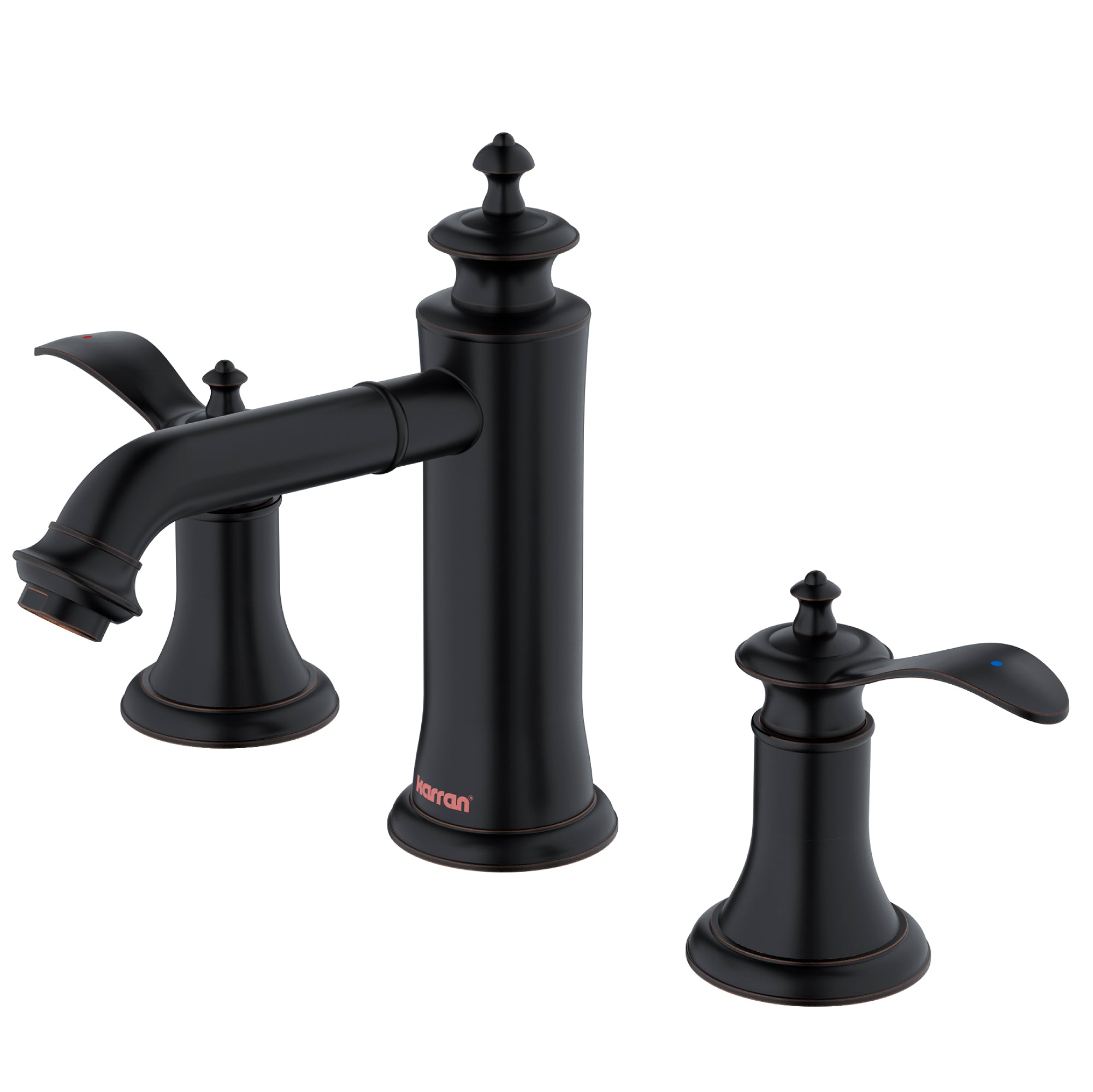 Karran Vineyard 1.2 GPM Double Lever Handle Lead-free Brass ADA Bathroom Faucet, Widespread, Oil Rubbed Bronze, KBF474ORB