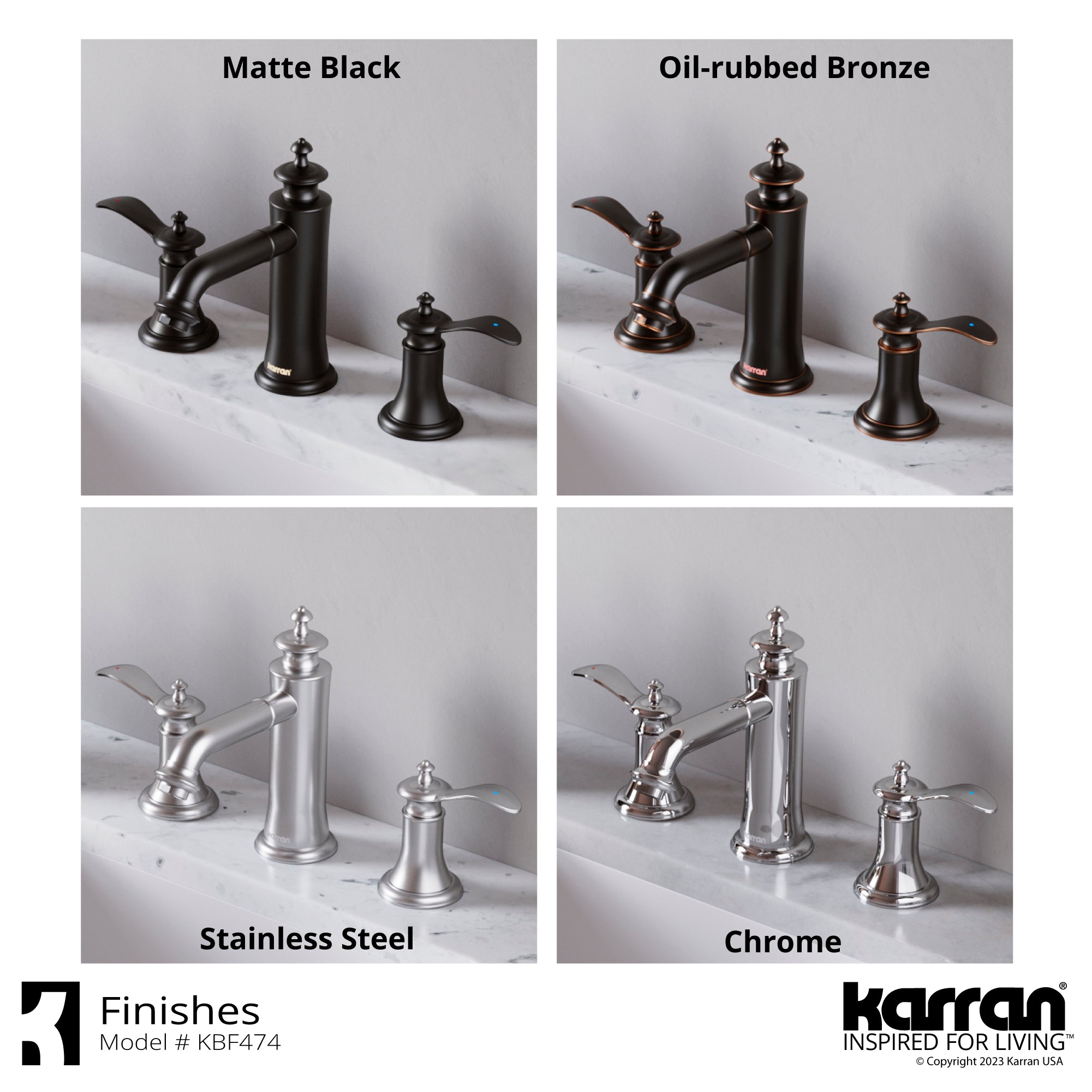 Karran Vineyard 1.2 GPM Double Lever Handle Lead-free Brass ADA Bathro