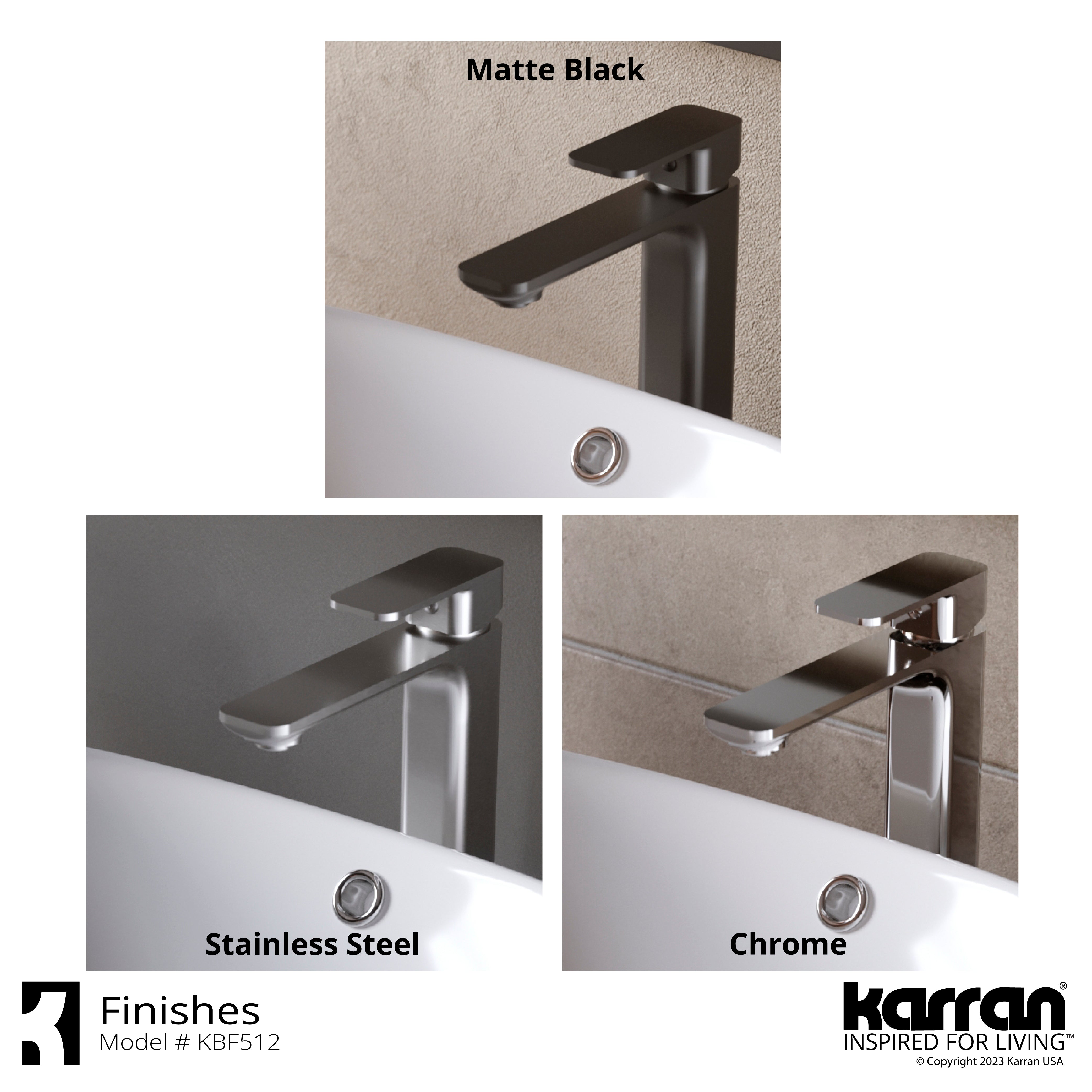 Karran Venda 1.2 GPM Single Lever Handle Lead-free Brass ADA Bathroom Faucet, Vessel, Chrome, KBF512C
