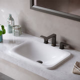 Karran Venda 1.2 GPM Double Lever Handle Lead-free Brass ADA Bathroom Faucet, Widespread, Matte Black, KBF514MB